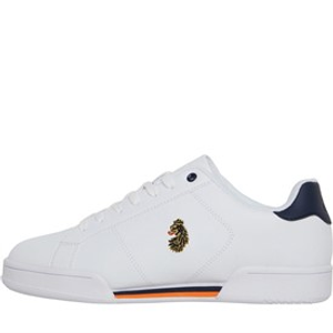LUKE 1977 Mens Berto Trainers White/Navy/Orange