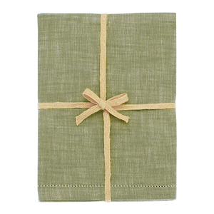Walton & Co Olive Chambray 130 x 280cm Tablecloth
