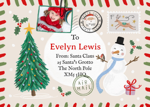 Enchanting Letter From Santa Hand Painted Personalised Photo Upload Christmas Card