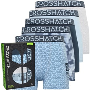 Crosshatch Mens Buzzard Five Pack Boxers Navy/Pattern/Grey Marl/Pattern/Light Blue