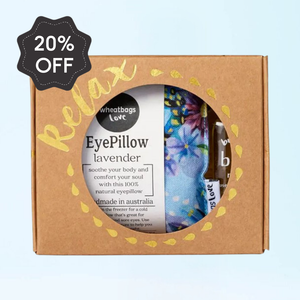 Relax Blue Cockatoo Eye Pillow and Rose Quartz Bath Oil