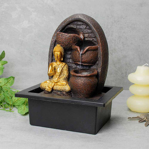 Wellbeing Golden Buddha Indoor Illuminated Water Fountain