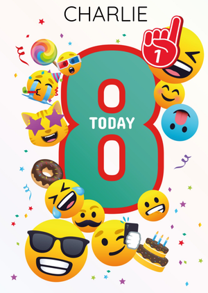 Emoji 8 Today Birthday Card