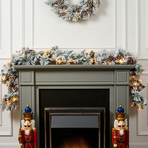 1.8m Light Up Snowy Christmas Pine Cone Garland