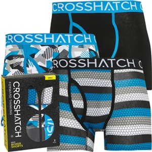 Crosshatch Mens Crystaline Three Pack Boxers Malibu Blue