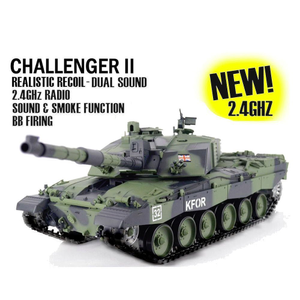 Heng Long 1/16th British Challenger 2 Camo RC Tank Smoke and Sound Version with 2.4GHz Radio