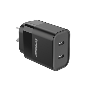 Dual USB-C Ports Fast Wall Charger PD 20W for Smart Phones Tablets Simplecom CU221