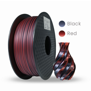 1 x Silk PLA 3D Filament 1.75mm Bicolour Black & Red - 1KG