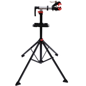 HOMCOM Folding Bike Repair Stand Bicycle Bike Stand For Maintenance Display Cycle Rack with Tool Tray, Height Adjustable