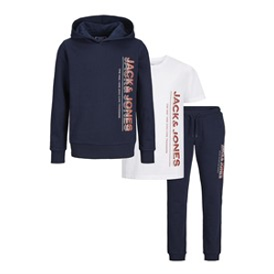 JACK & JONES Junior Jwhnew Structure Three Pack Tracksuit And T-Shirt Set Navy Blazer