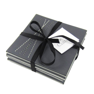 Reversible Leather Diamond Coasters 4 Pack - Grey