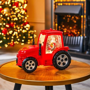 Light Up Swirling Glitter Santa Tractor