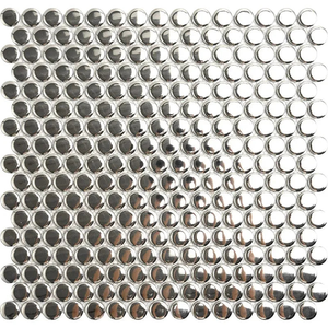 Metallic 1" Penny Round Polished Porcelain Mosaic