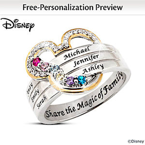 Disney Magic Of Love Personalized Birthstone Family Ring