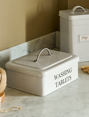 Original Washing Tablet Box - Steel, Chalk
