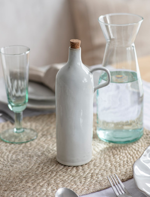 Ithaca Oil Bottle - Stoneware, White