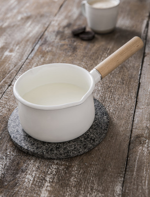 Enamel Milk Pan - White