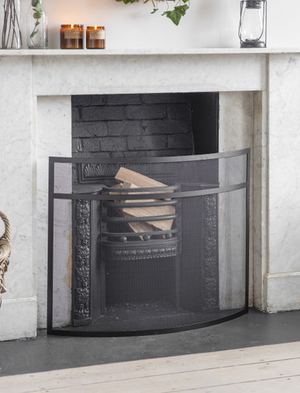 Bretforton Fire Screen - Steel, Black, Large