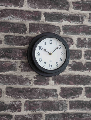 Tenby Clock 22cm - Steel, Carbon