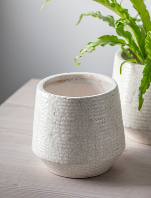 Ravello Ridged Pot 22cm - Stoneware, White