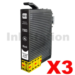 3 x Compatible for Epson 503XL (C13T09R192) Black High Yield Inkjet Cartridge - 550 pages