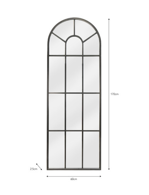 Fulbrook Arched Mirror 170x60cm - Steel, Black