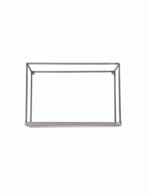 Farringdon Box Shelf - Raw Metal, Dark Grey