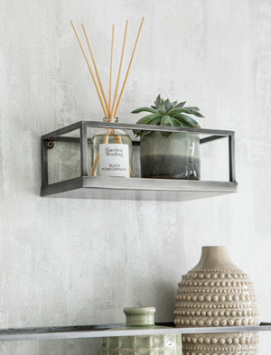 Farringdon Bottle Shelf - Raw Metal, Grey, Small