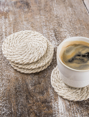 Heyford Round Coasters - Jute, Natural, Set of 4