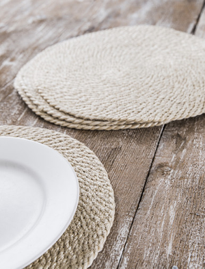 Heyford Placemats Round - Jute, Natural, Set of 4