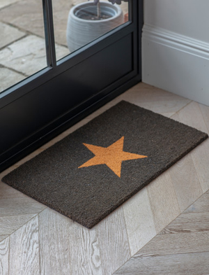 Doormat Star Charcoal - Coir, Natural, Small
