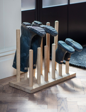 Hambledon Welly Stand - Oak Wood, Natural, Large