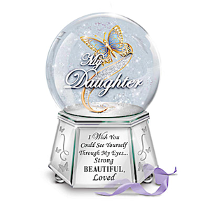 Daughter, You Are Strong, Beautiful & Loved Glitter Globe