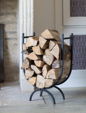 Classic Log Holder - Wrought Iron, Black, Large