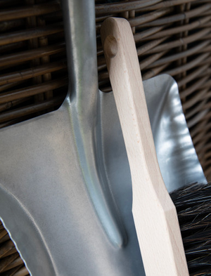 Classic Dustpan & Brush - Galvanised Steel, Silver