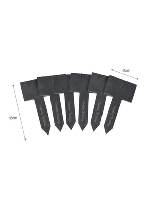 Classic Greenhouse Tags With Chalk - Slate, Natural, Set of 6