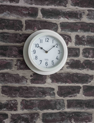 Tenby Clock 22cm - Steel, Lily White