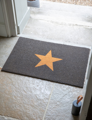 Doormat Star Charcoal - Coir, Natural, Large
