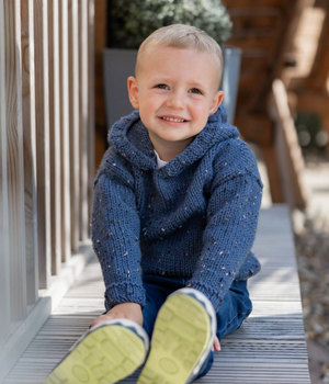Boys and Girls Hoodie in Emu Classic Tweed Chunky (1062)