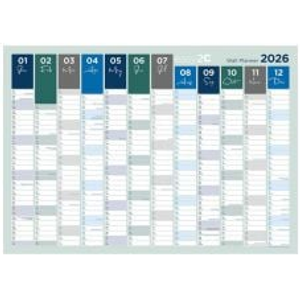 Easy2C Wall Planner 2026 12 Month Double Sided 700mm x 990mm - Laminated