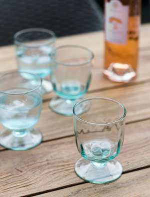 Broadwell Wine Glasses - Recycled Glass, Clear, Set of 4