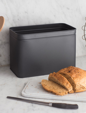 Brompton Marble Bread Bin - Steel & Marble, Carbon