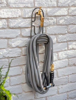 Hose Pipe With Adjustable Spray Gun 30M - Brass, Grey