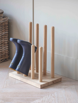 Hambledon Welly Stand - Oak Wood, Natural, Small