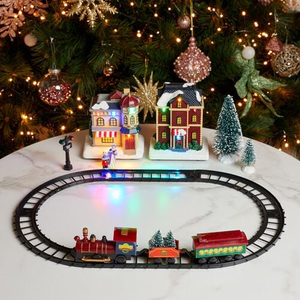 Light Up Christmas Village Train Set
