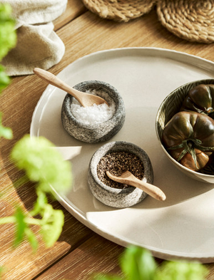 Granite Salt & Pepper Pots - Natural