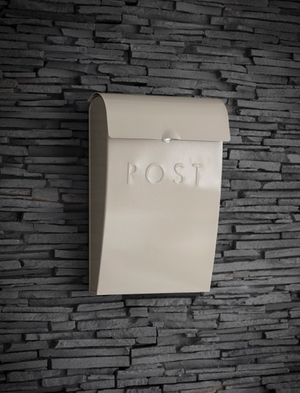 Classic Post Box With Lock - Steel, Clay