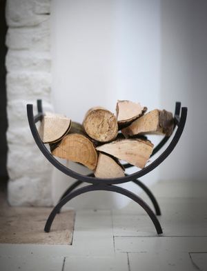 Classic Log Holder - Wrought Iron, Black, Small