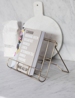 Brompton Cook Book Holder - Iron, Antique Brass Finish