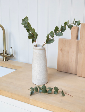 Ravello Bottle Vase - Stoneware, White